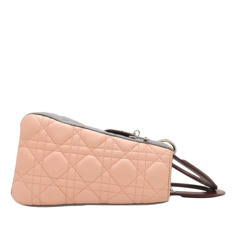 Medium Tricolor Lambskin Cannage Lady Dior - Image 13