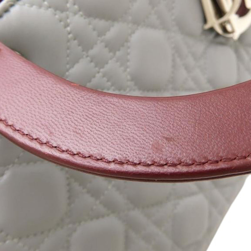 Medium Tricolor Lambskin Cannage Lady Dior - Image 24