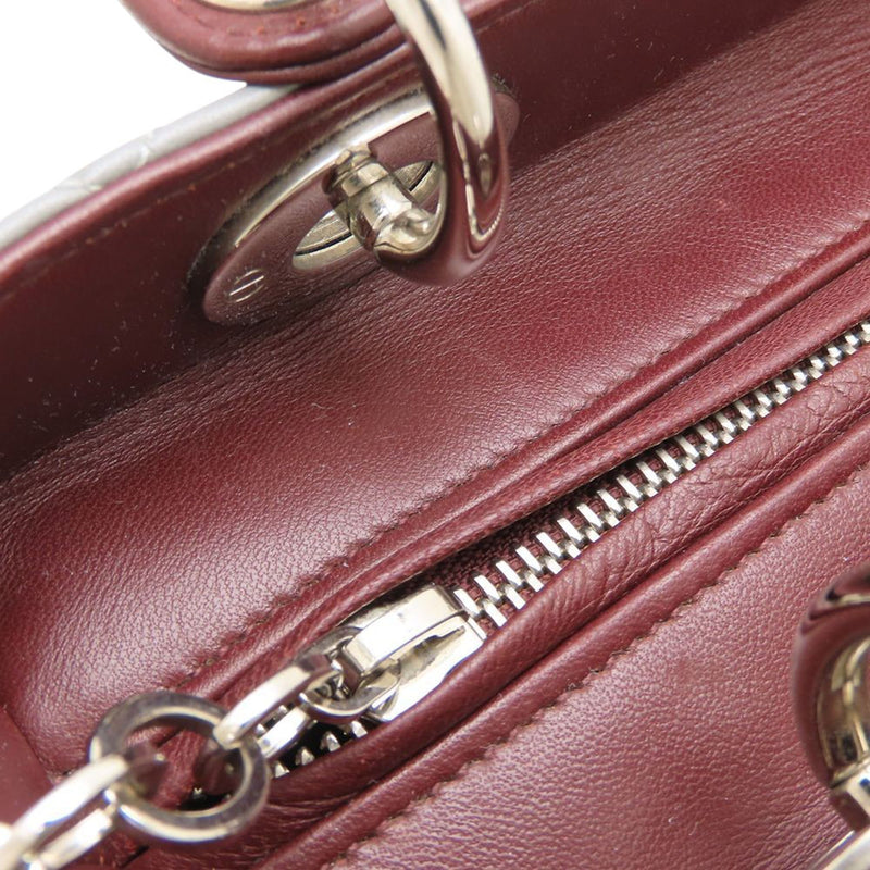 Medium Tricolor Lambskin Cannage Lady Dior - Image 8