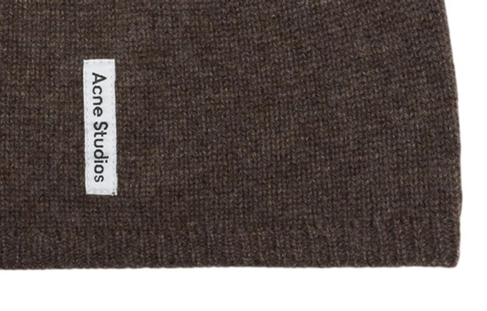 Acne Studios C40460-Bzh Cashmere Fitted Beanie — Brown Beanies