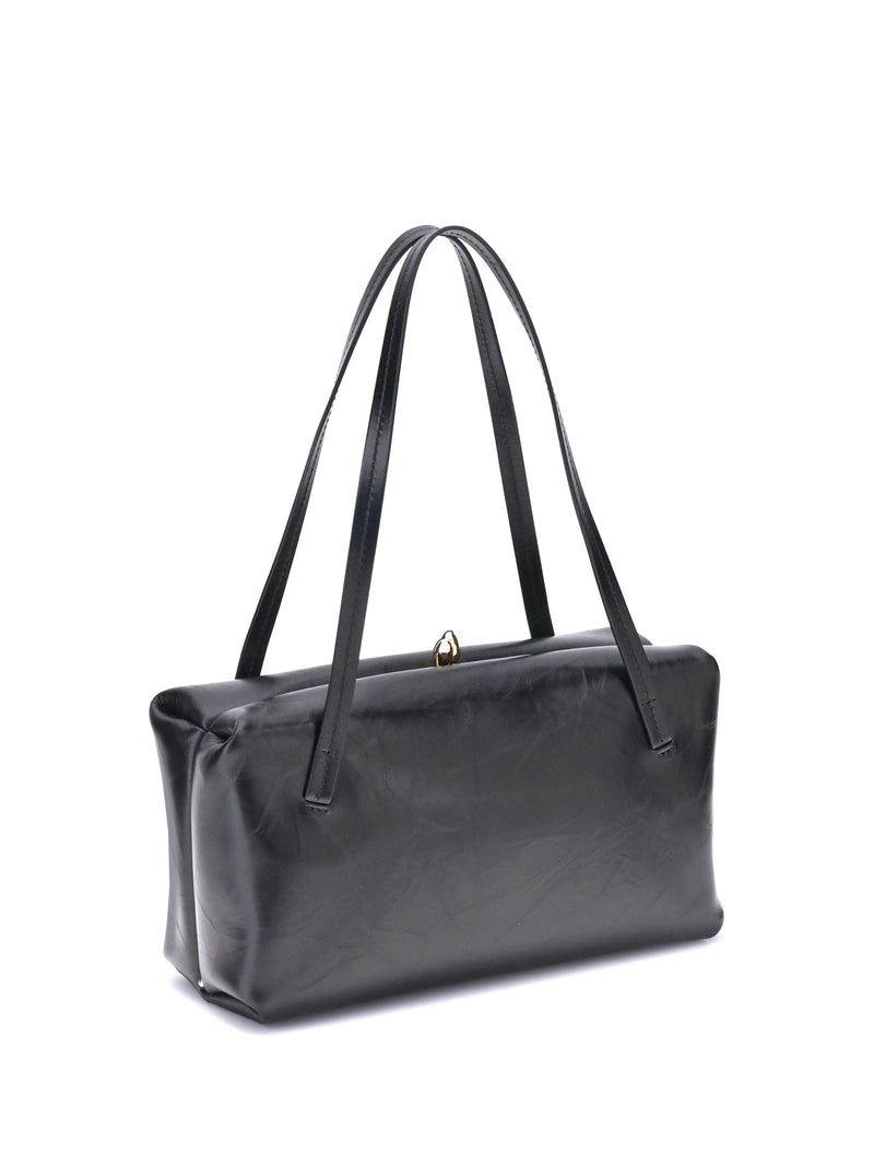 Jil Sander Goji Pillow Shoulder Bag — Black Calf Leather Bos Taurus