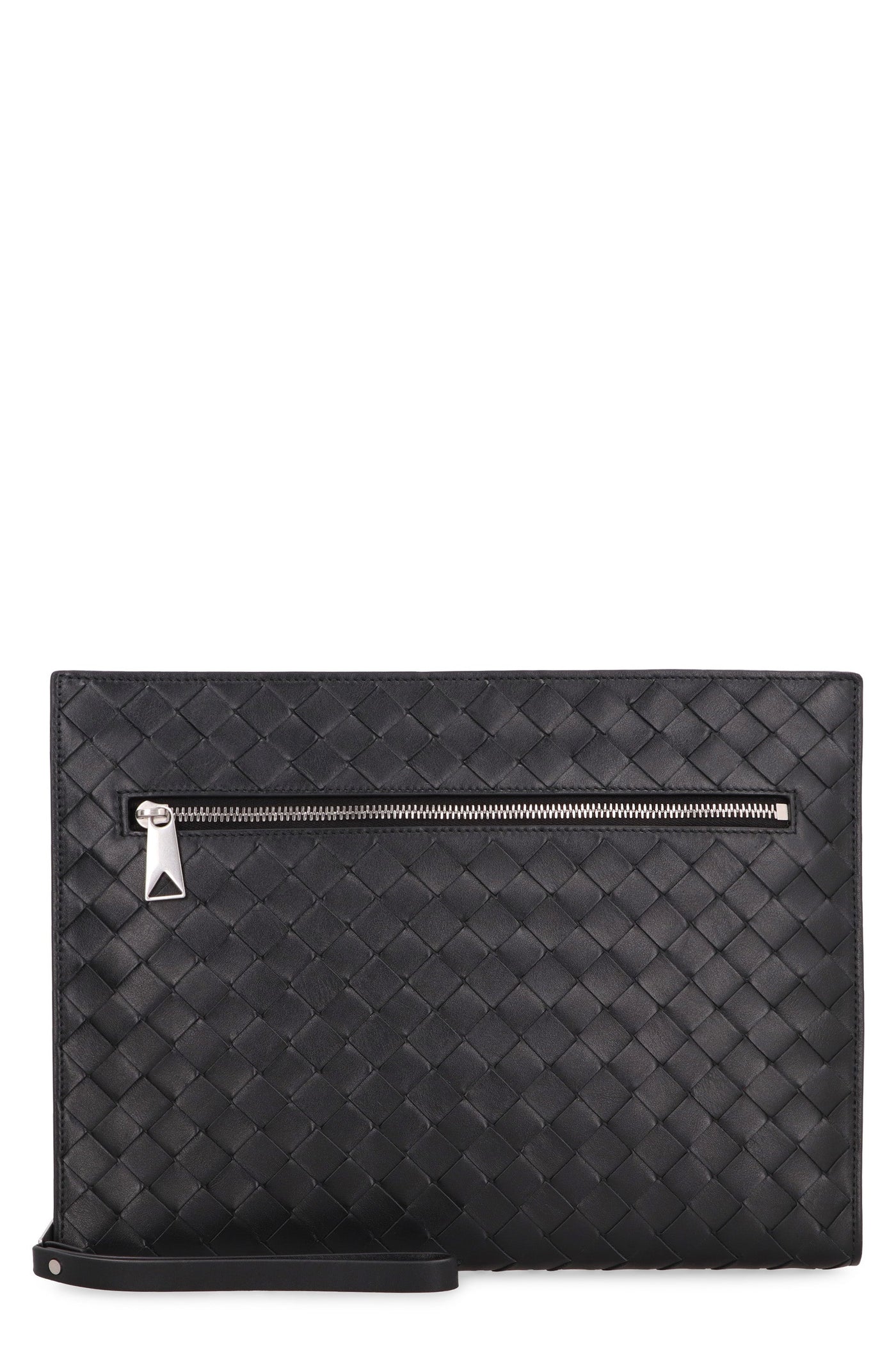 Bottega Veneta Intrecciato Clutch — Black Calf