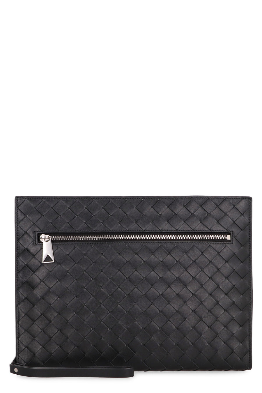 Bottega Veneta Intrecciato Clutch — Black Calf