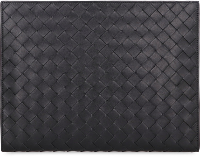 Bottega Veneta Intrecciato Clutch — Black Calf