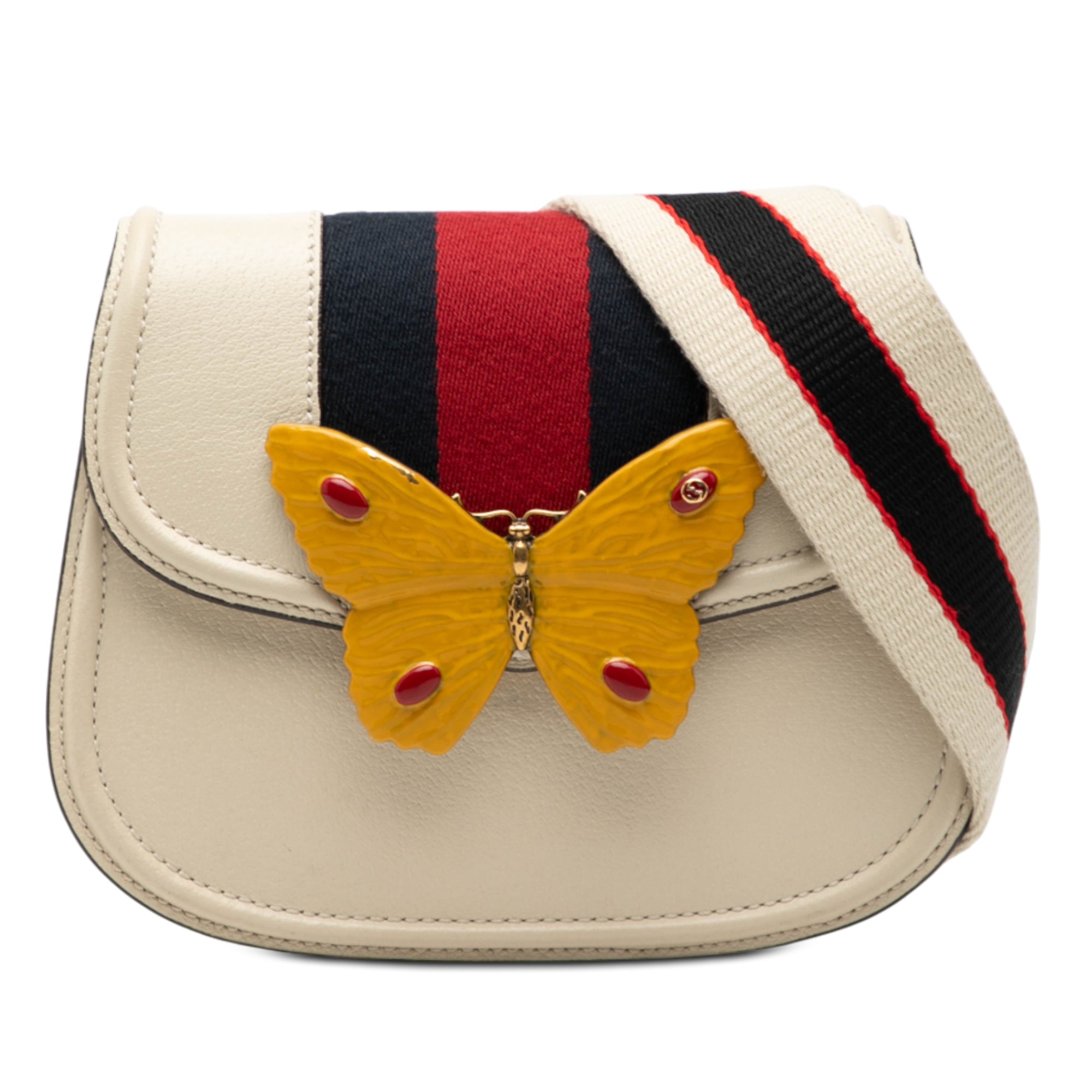 Small Calfskin Web Linea Butterfly Totem Crossbody - Image 1