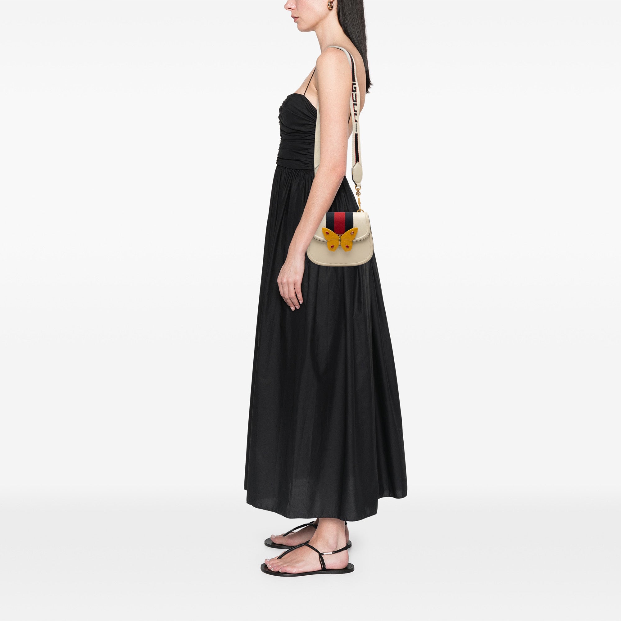 Small Calfskin Web Linea Butterfly Totem Crossbody - Image 7