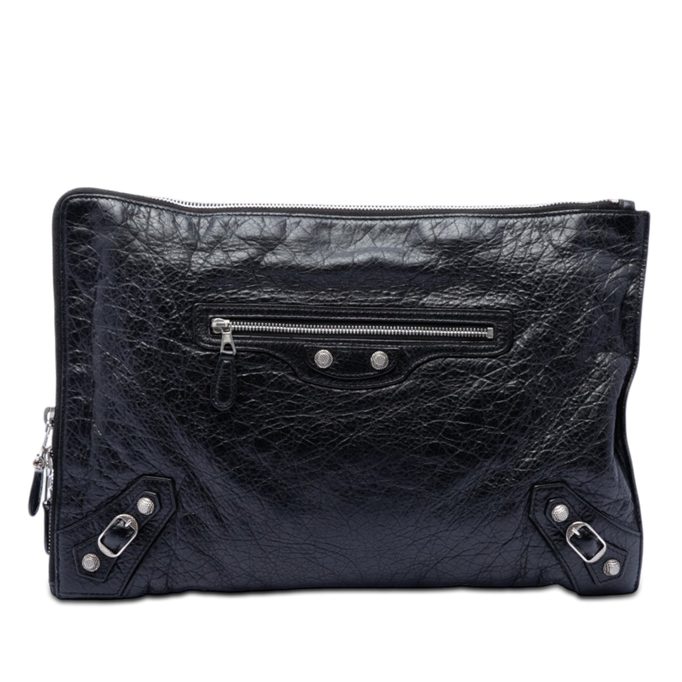 Lambskin Motocross Giant 12 Zip Around Flat Clutch - Image 1