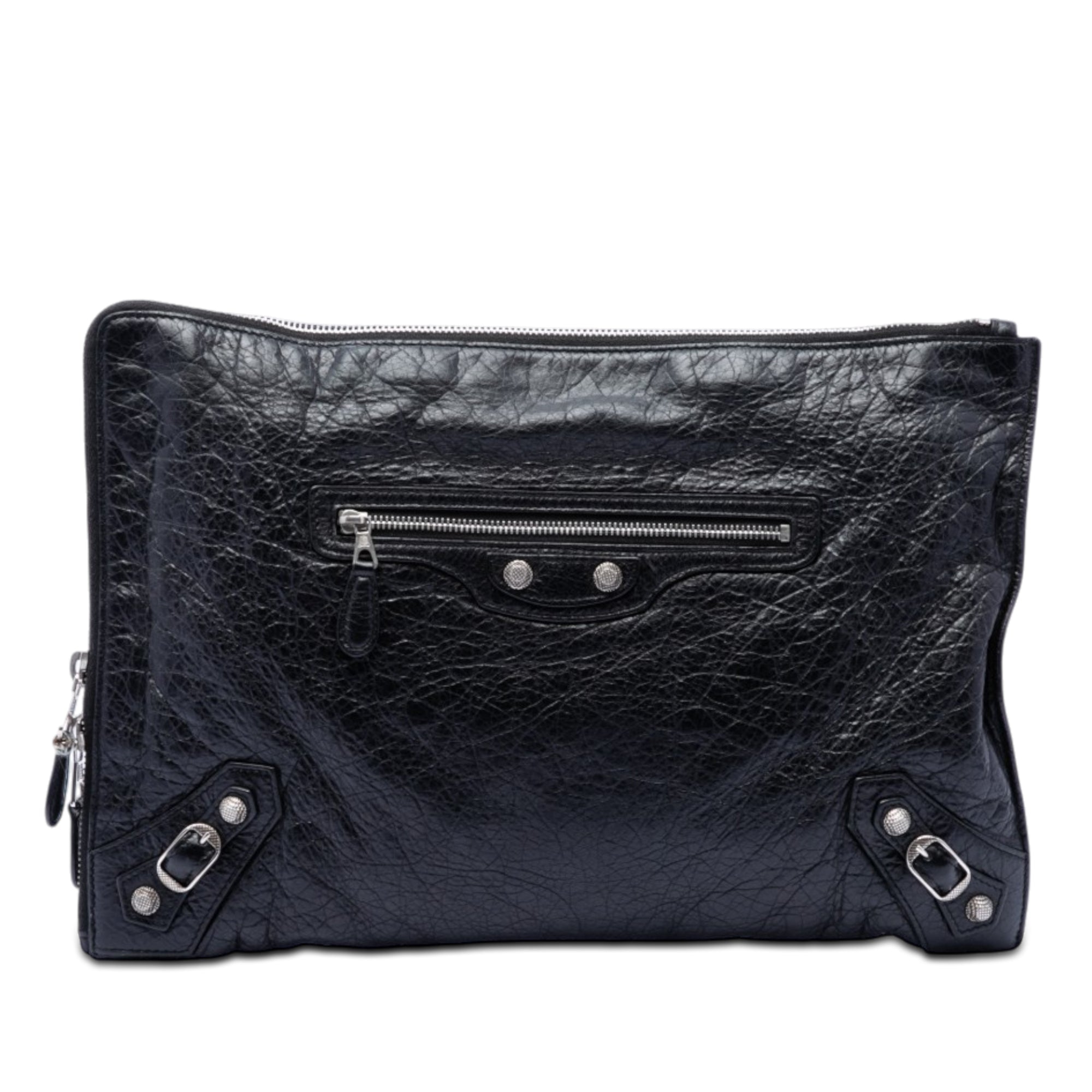 Lambskin Motocross Giant 12 Zip Around Flat Clutch - Image 1