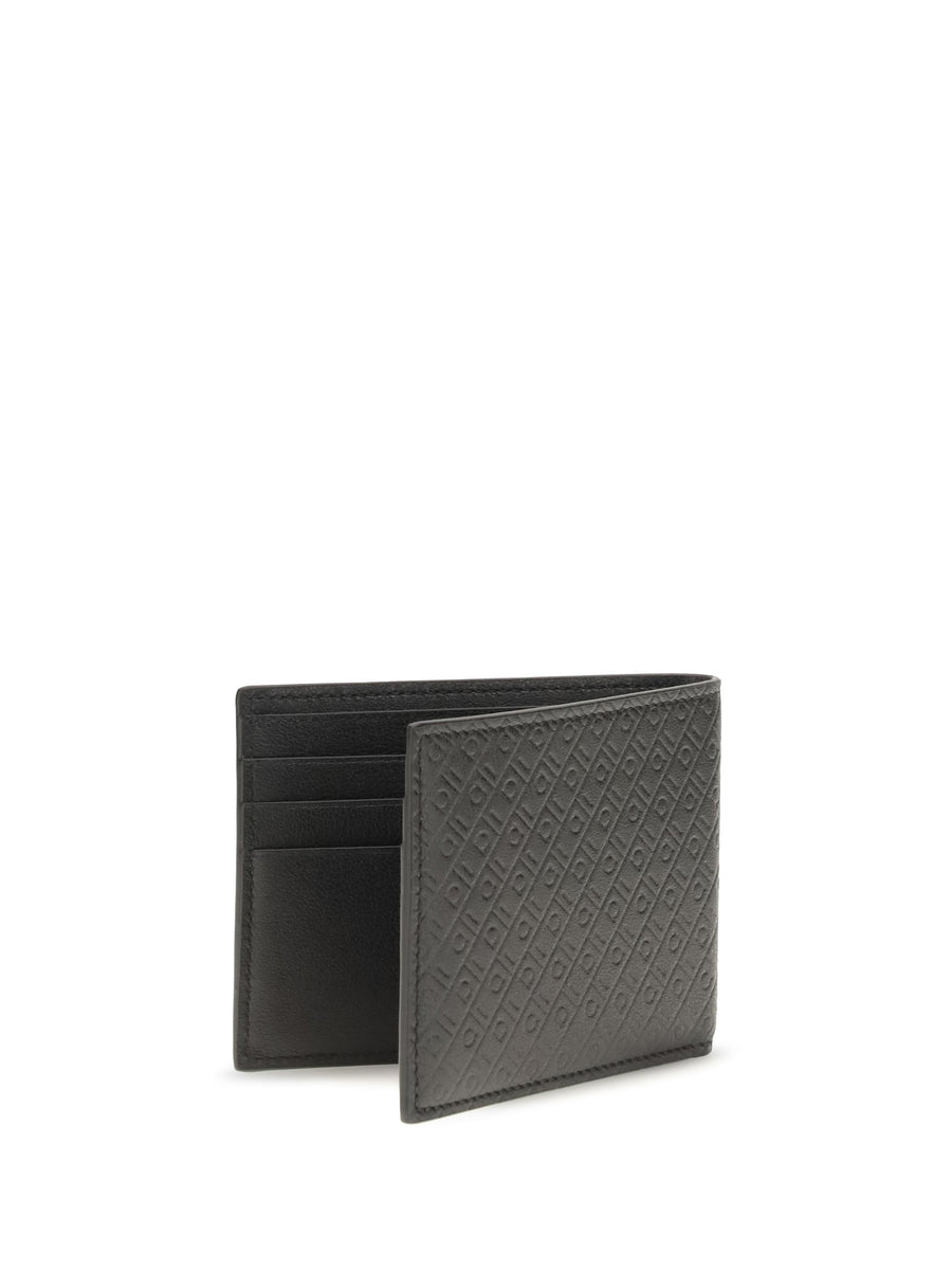 Ferragamo Embossed Logo Calf Leather Wallet — Black