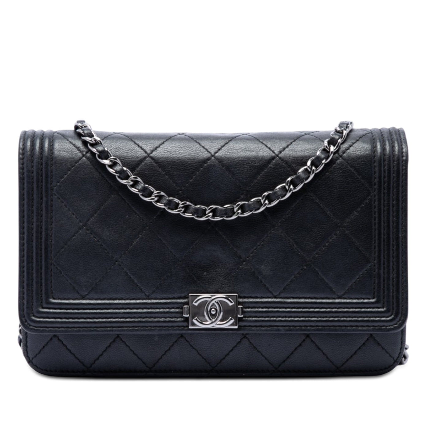 Quilted Lambskin Boy Wallet On Chain - Image 1