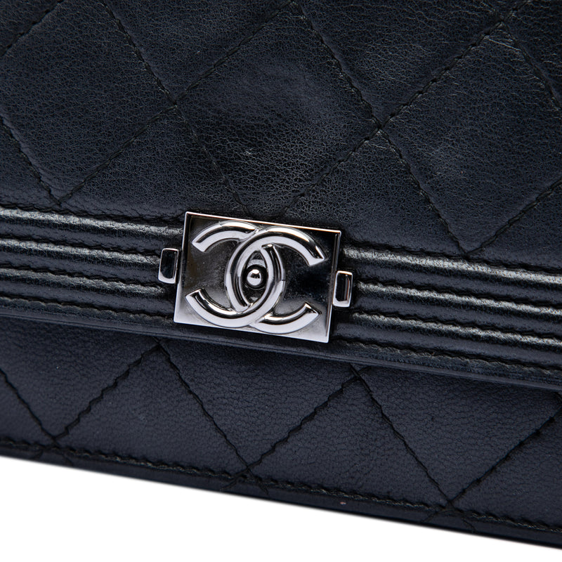 Quilted Lambskin Boy Wallet On Chain - Image 5