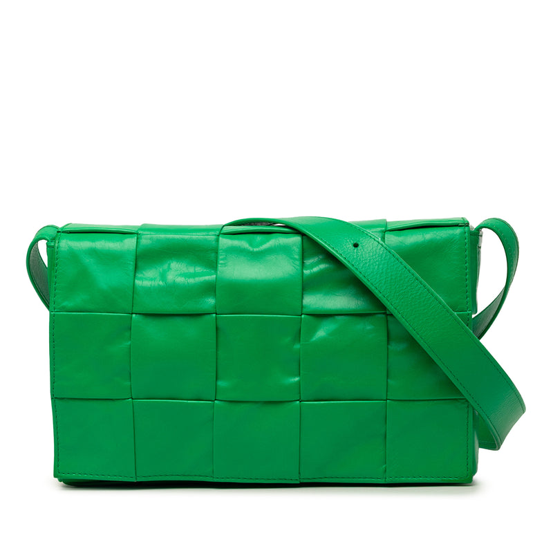 Small Paper Calfskin Intrecciato Cassette Crossbody