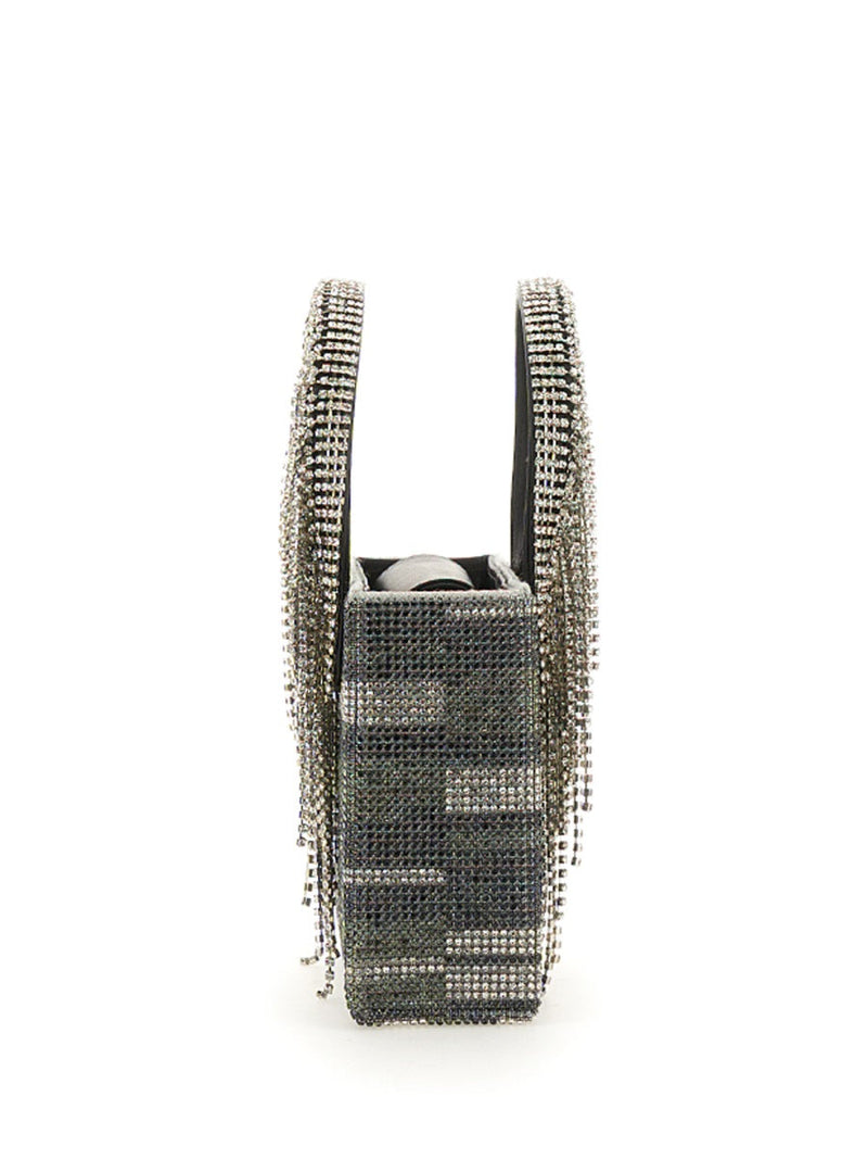 Kara Crystal-Adorned Top Handle Bag — Multicolor Polyester