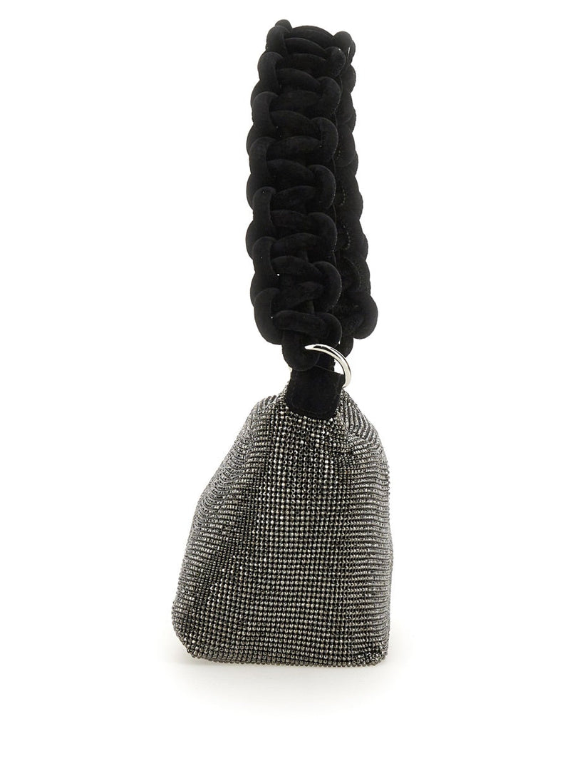 Kara Knotted Handle Top Bag — Gray Polyester