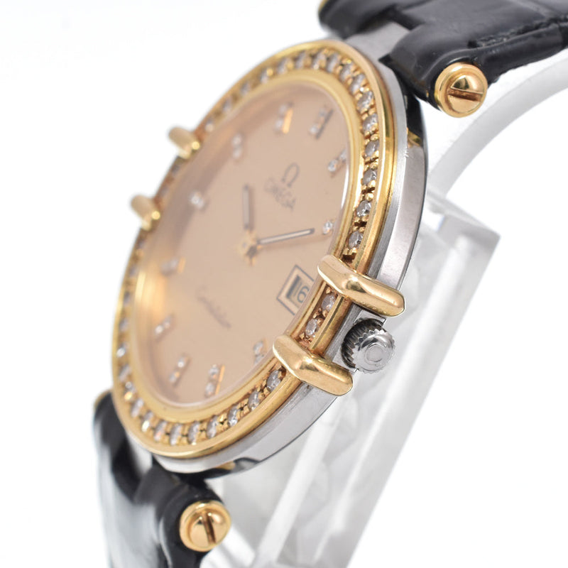 Omega Constellation Quartz Stainless Steel And Yellow Gold With Diamond Bezel Markers Mother Of Pearl Watches