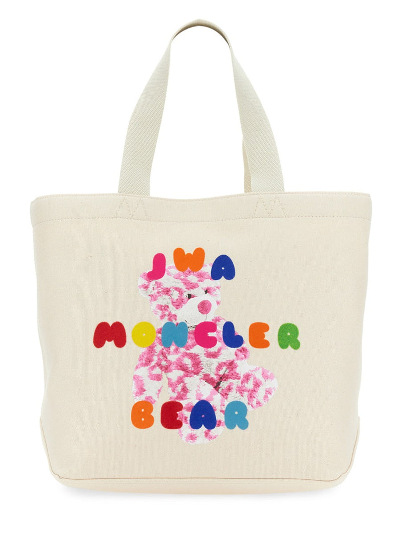 Moncler Genius Cotton And Leather Tote Bag — Beige