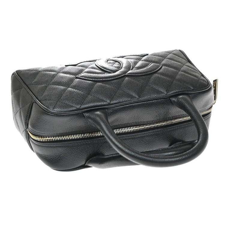 Chanel Timeless Cc Bowler Quilted Caviar Black Leather Bag