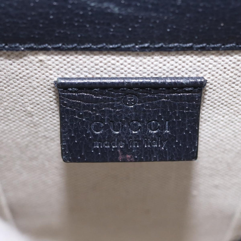 Gucci Horsebit 1955 Gg Coated Canvas With Leather Navy Bag