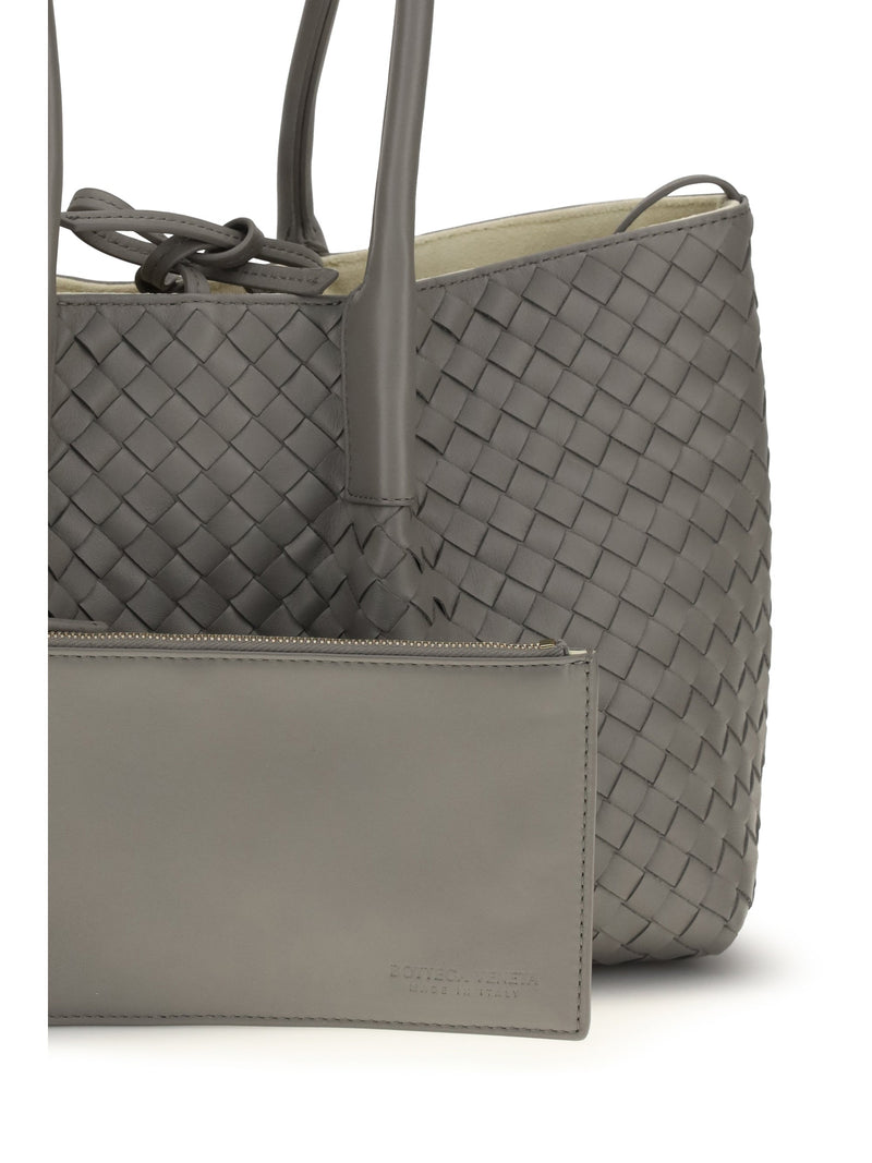 Bottega Veneta Pinacoteca Tote Bag — Gray Calf Leather