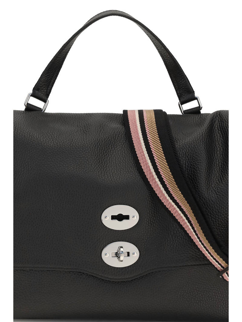 Zanellato Postina Top Handle Bag — Black Calf Leather Bos Taurus