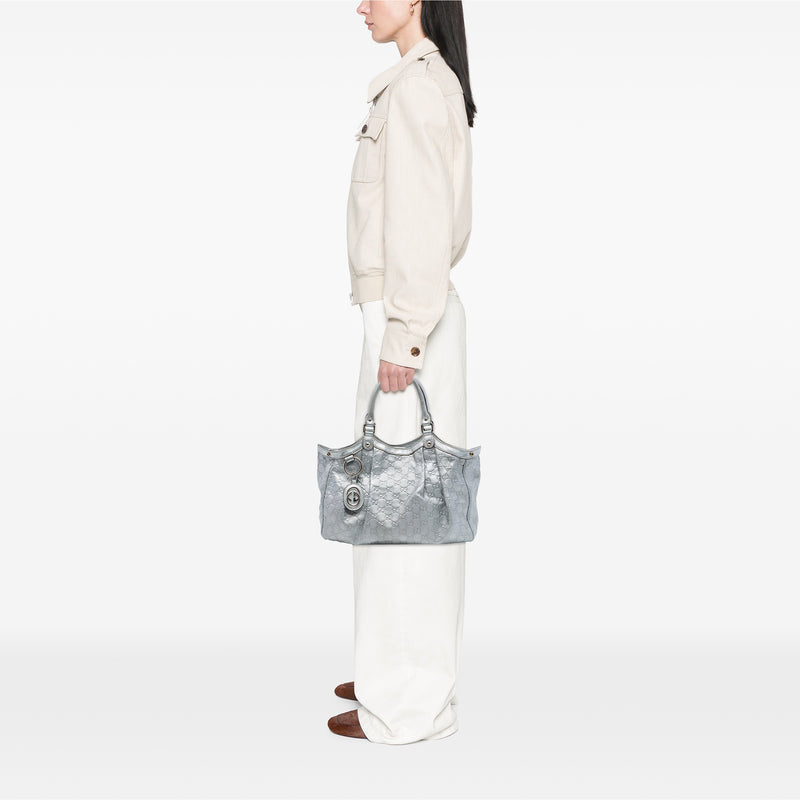 Medium Metallic Guccissima Sukey Tote - Image 6