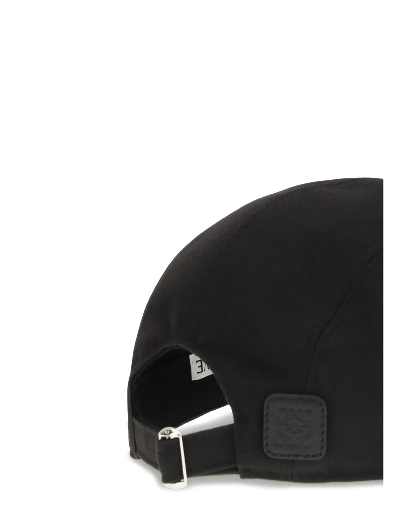 Loewe K820358x93 Logo-Embroidered Cotton Baseball Cap — Black Caps