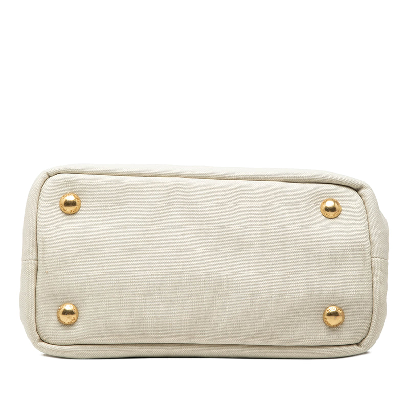 Cotton Trimmed Embroidered Canvas Logo Convertible Tote - Image 3