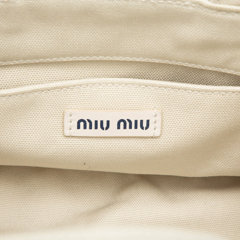 Cotton Trimmed Embroidered Canvas Logo Convertible Tote - Image 5