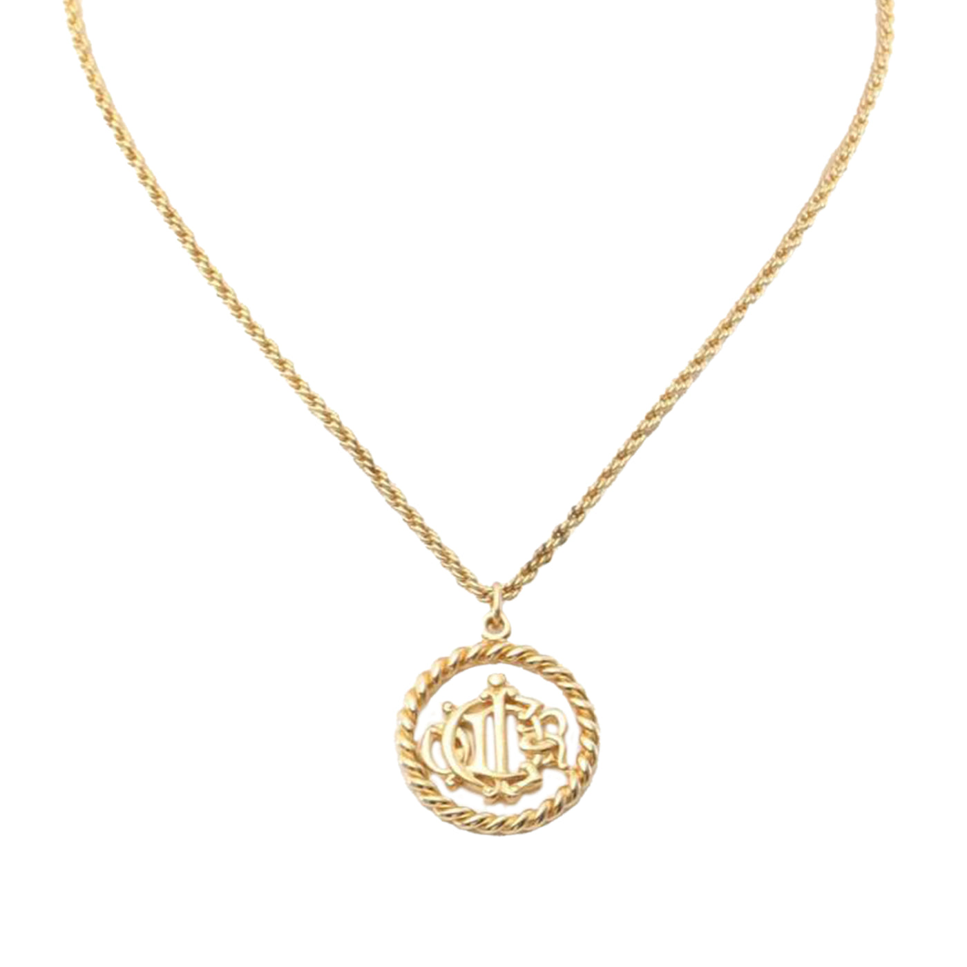 Gold Plated Logo Pendant Necklace - Image 1