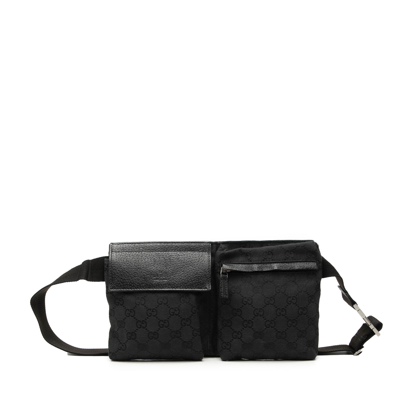 GG Canvas Double Pocket Belt Bag - Image 1