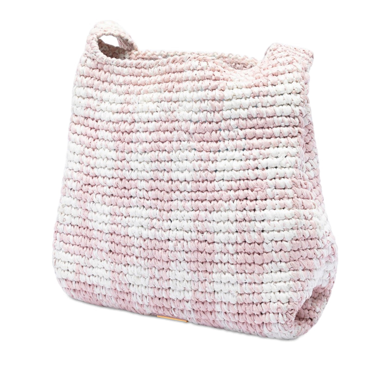 Raffia Effect Crochet Embroidered Logo Crossbody - Image 2