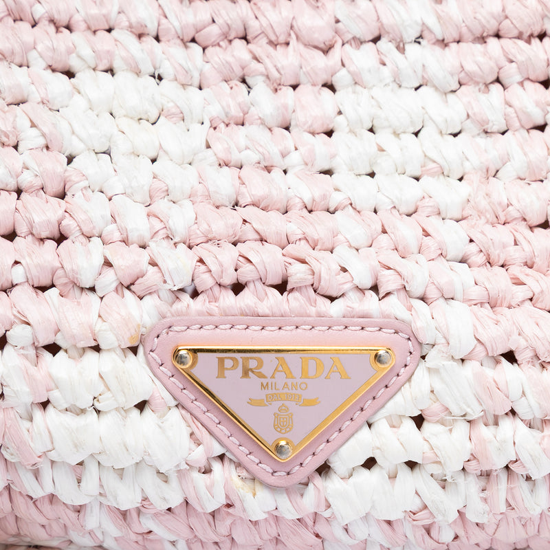 Raffia Effect Crochet Embroidered Logo Crossbody - Image 5