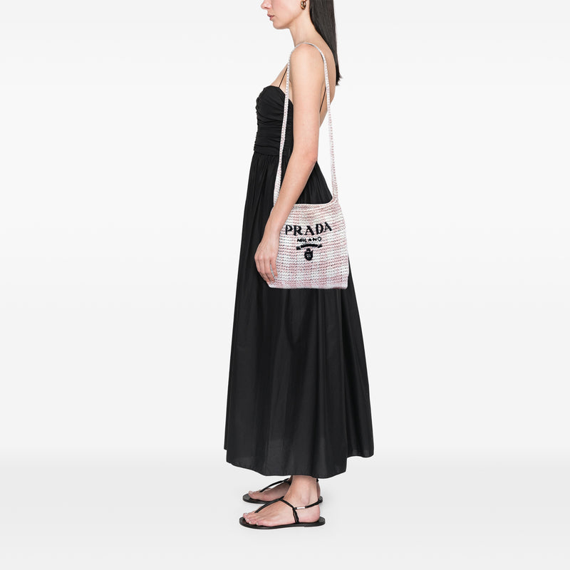 Raffia Effect Crochet Embroidered Logo Crossbody - Image 6