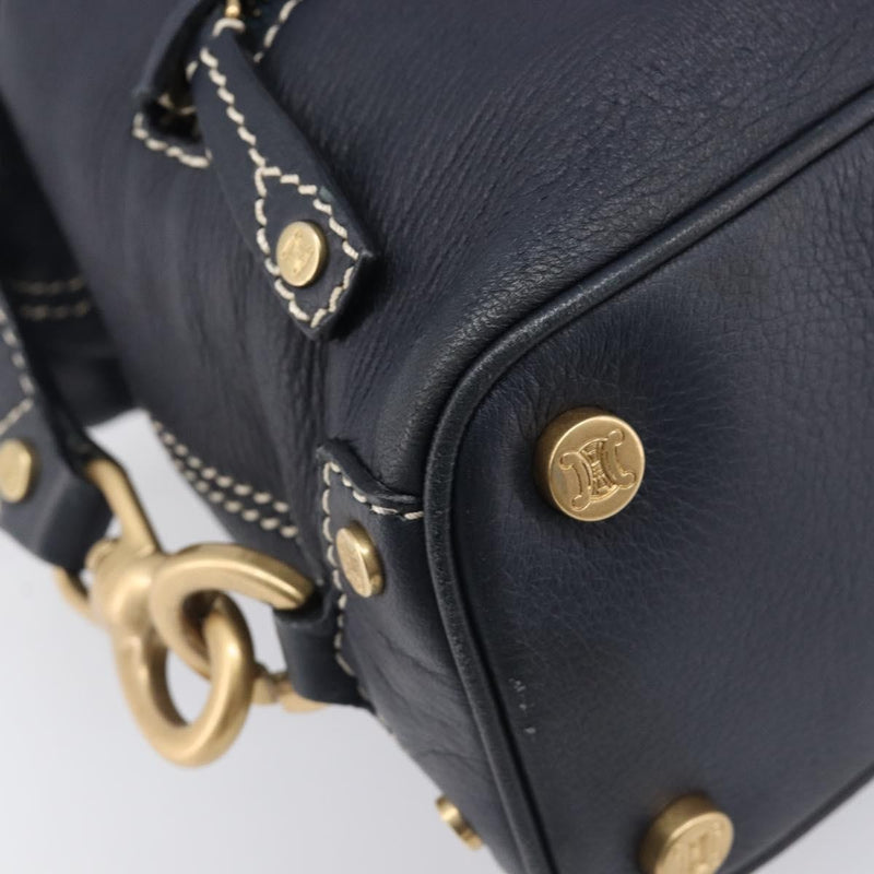 Celine Top Handle Leather Black Bag