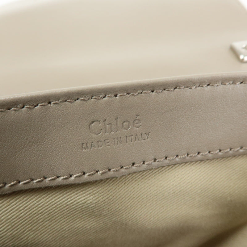 Chloe C Shoulder Bag Leather Gray