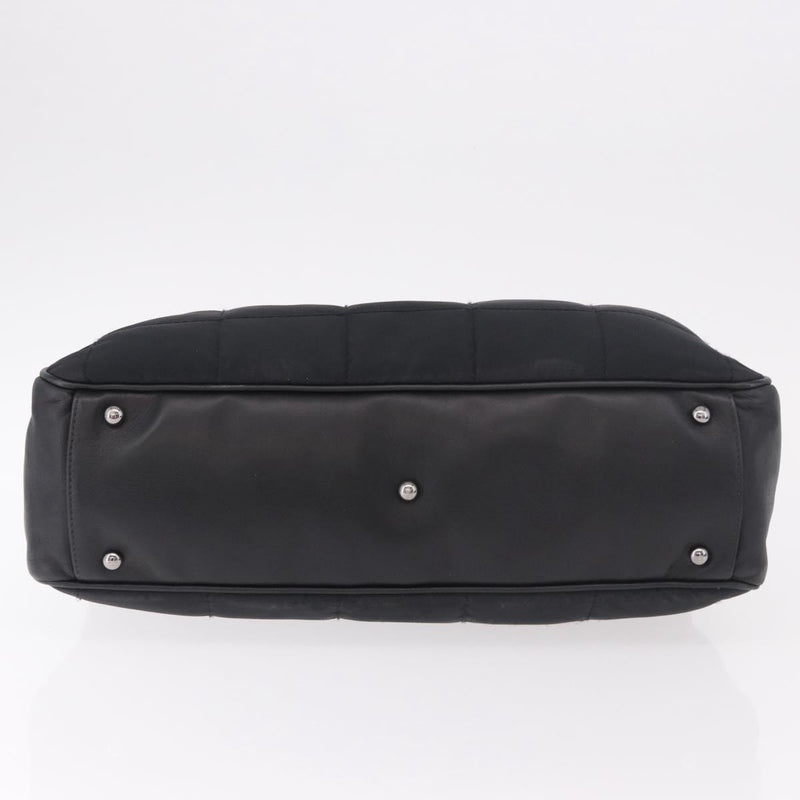 Chanel Square Stitch Boston Quilted Nylon Black Bag