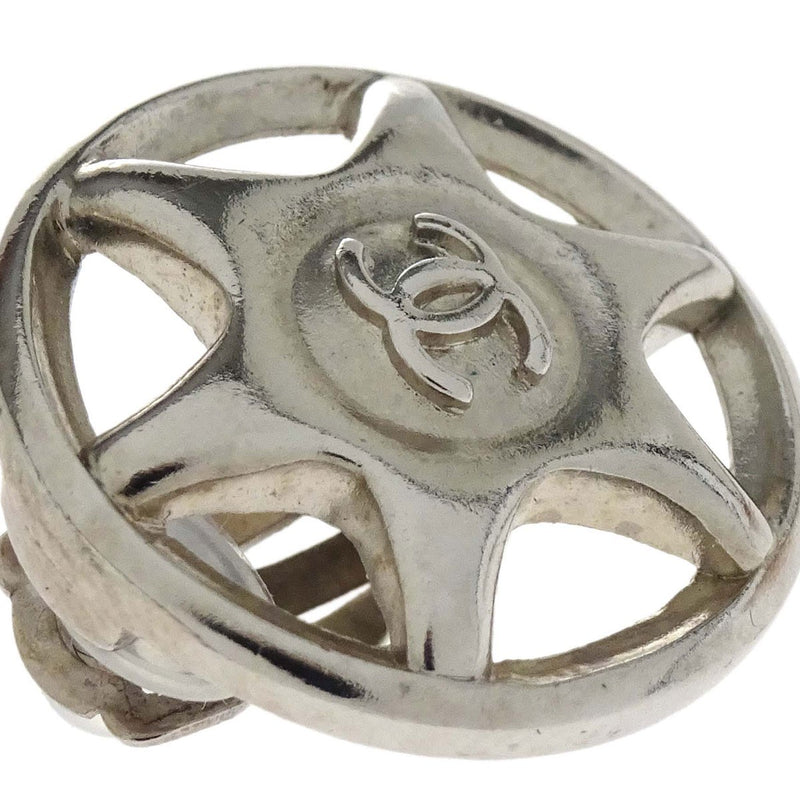 Chanel Vintage Cut-Out Cc Clip-On Metal Silver Silver_plated Bijoux