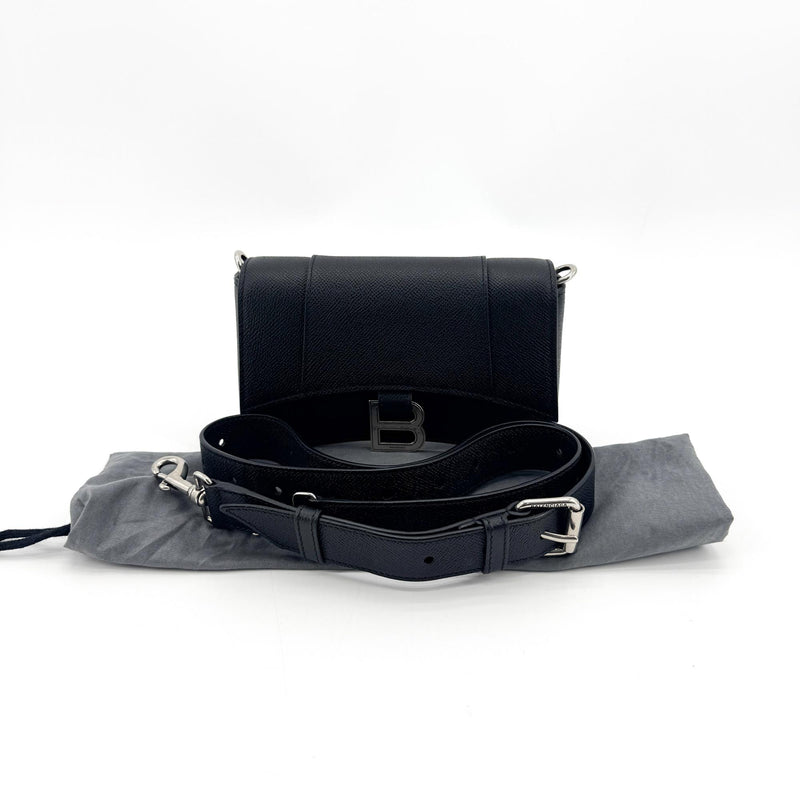 Balenciaga Hourglass Chain Leather Black Bag