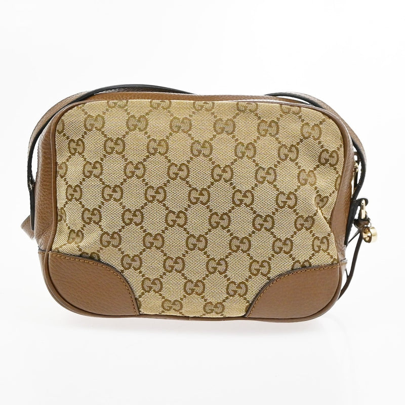 Gucci Bree Disco Gg Canvas With Leather Brown Bag