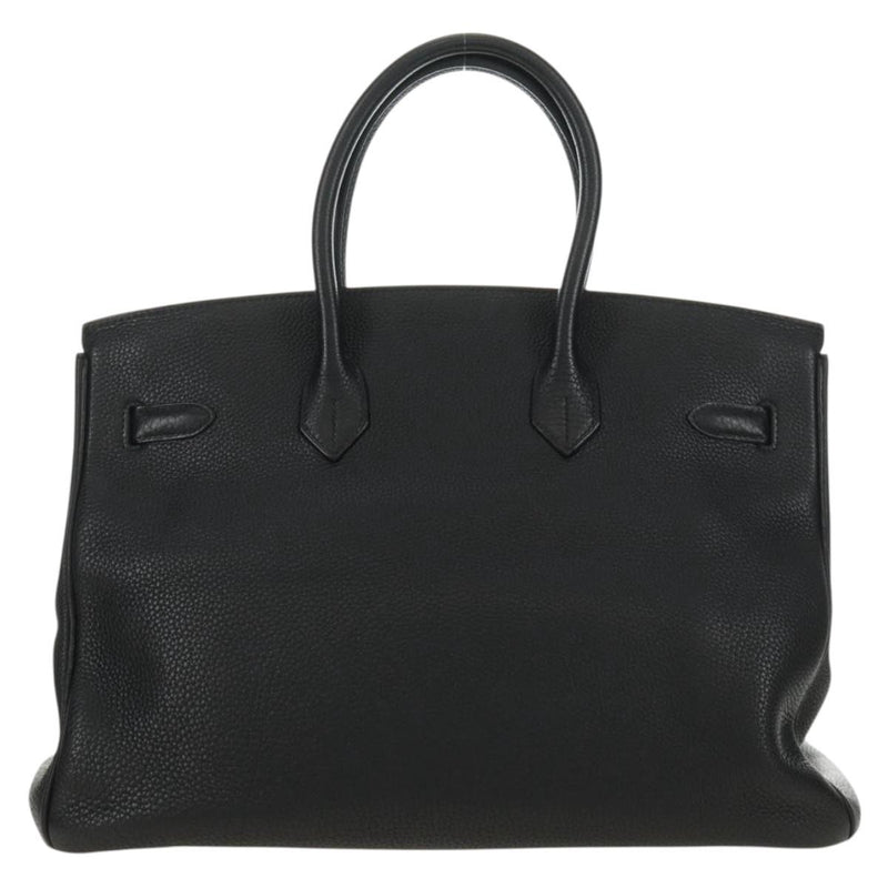 Hermes Birkin Black Clemence With Palladium Hardware Leather Bag