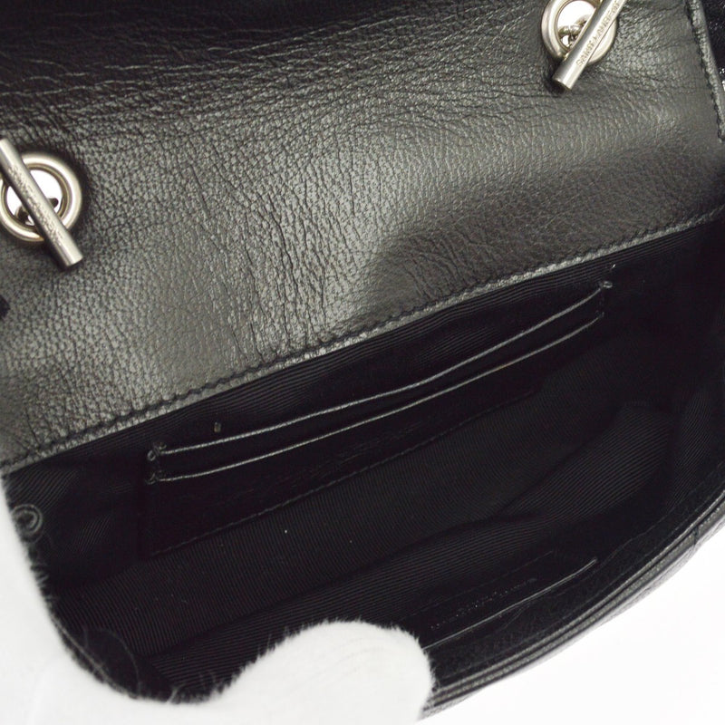 Saint Laurent Loulou Puffer Leather & Tulle Black Bag