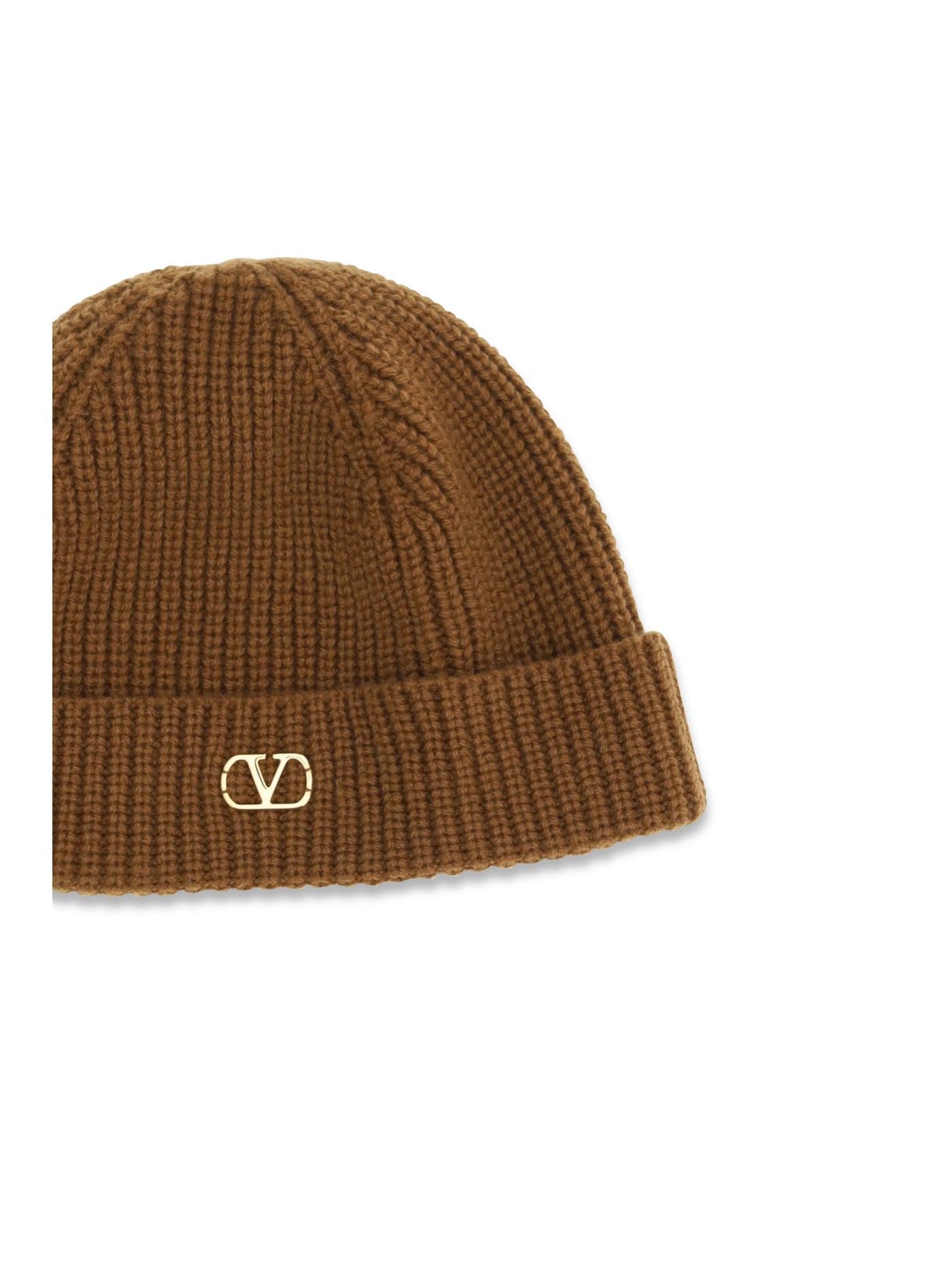 Valentino Garavani 9y2hb02gatz Cashmere Beanie — Camel Beanies