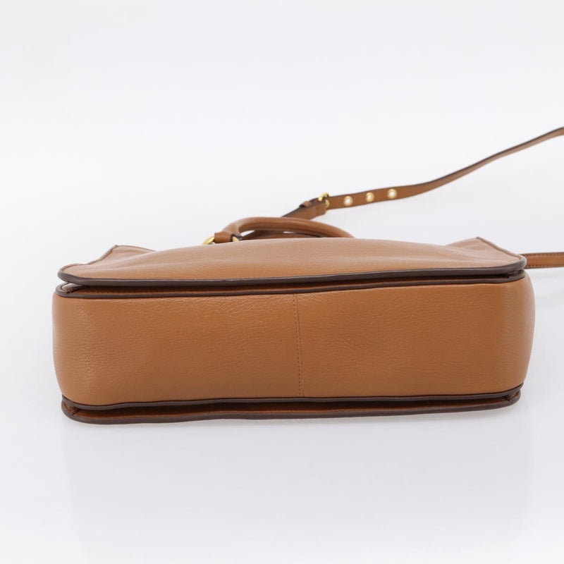 Miu Miu Madras Convertible Lock Leather Brown Bag