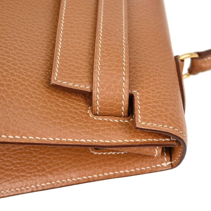 Hermes Kelly Brown Ardennes With Gold Hardware Leather Bag