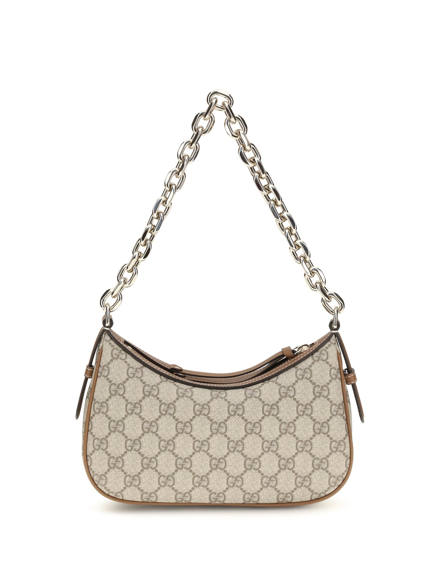 Gucci Gg Emblem Shoulder Bag — Beige Fabric