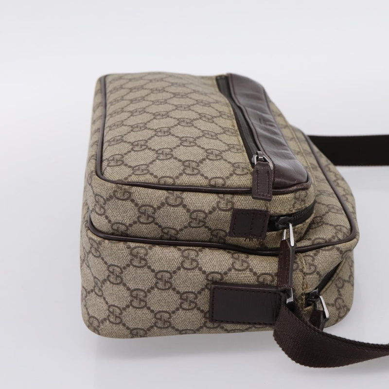 Gucci Front Zip Pocket Messenger Gg Coated Canvas Beige