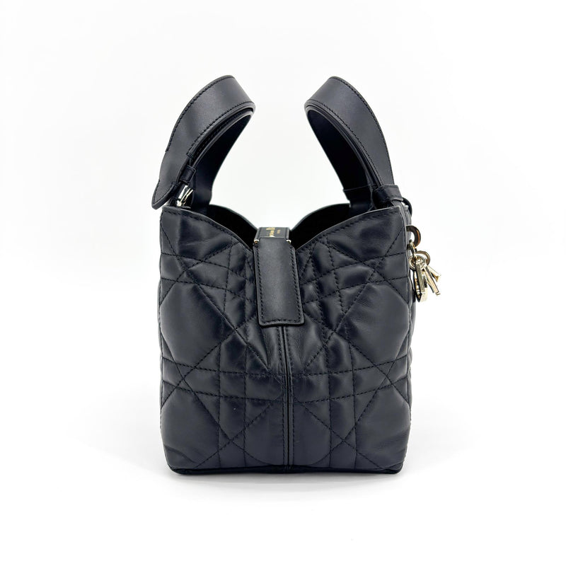 Christian Dior Toujours Macrocannage Quilt Calfskin Black Leather Bag
