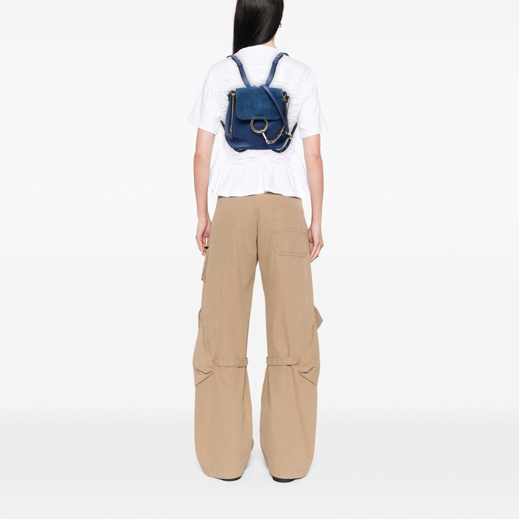 Medium Calfskin and Suede Faye Backpack - Image 7