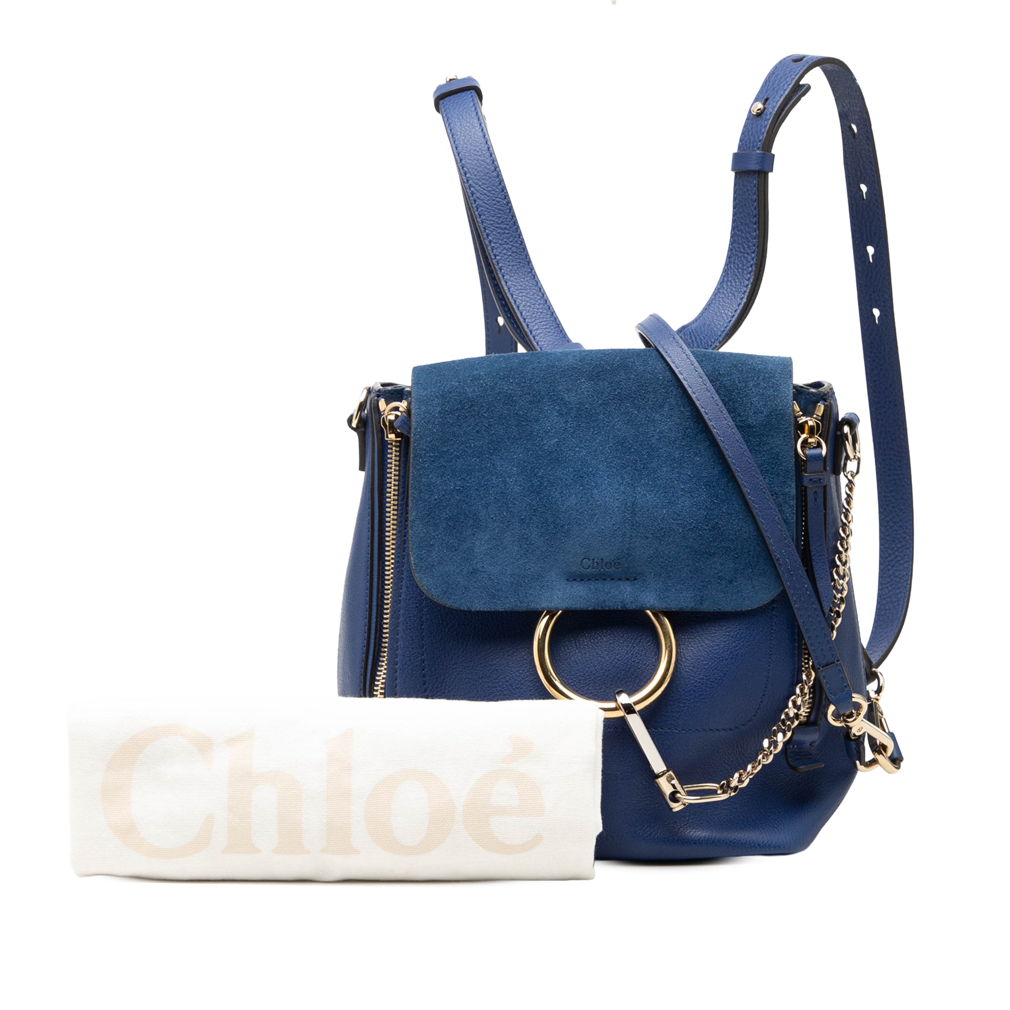 Medium Calfskin and Suede Faye Backpack - Image 8