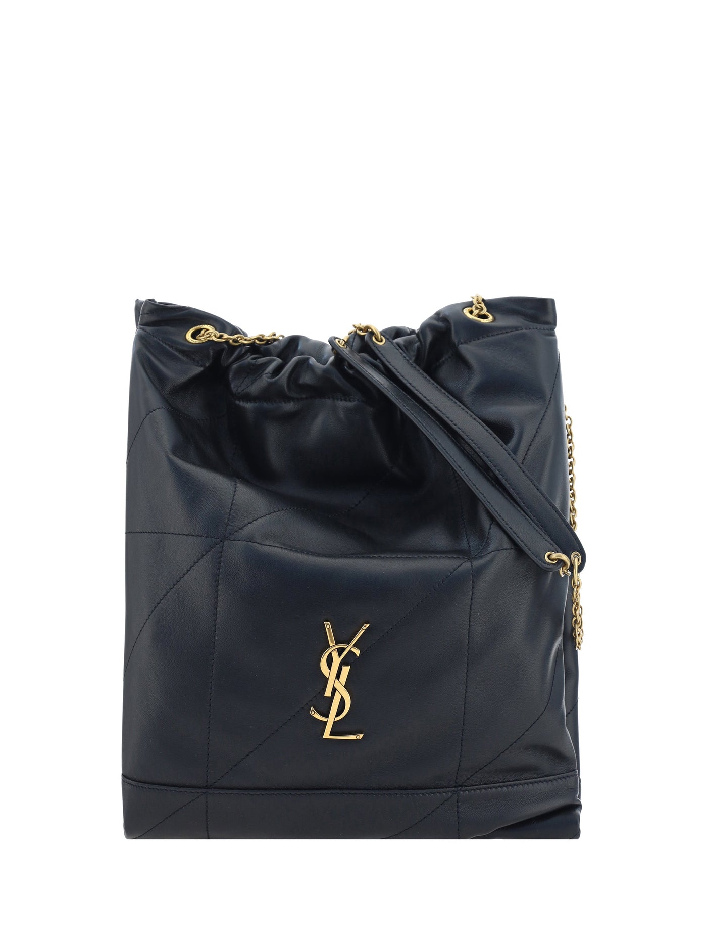 Saint Laurent Pochon Shoulder Bag — Black Lamb Ovis Aries
